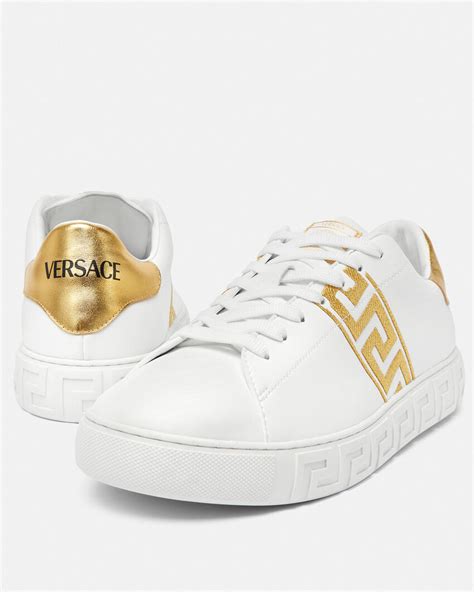 versace black greca sneakers|versace greca embroidered sneakers.